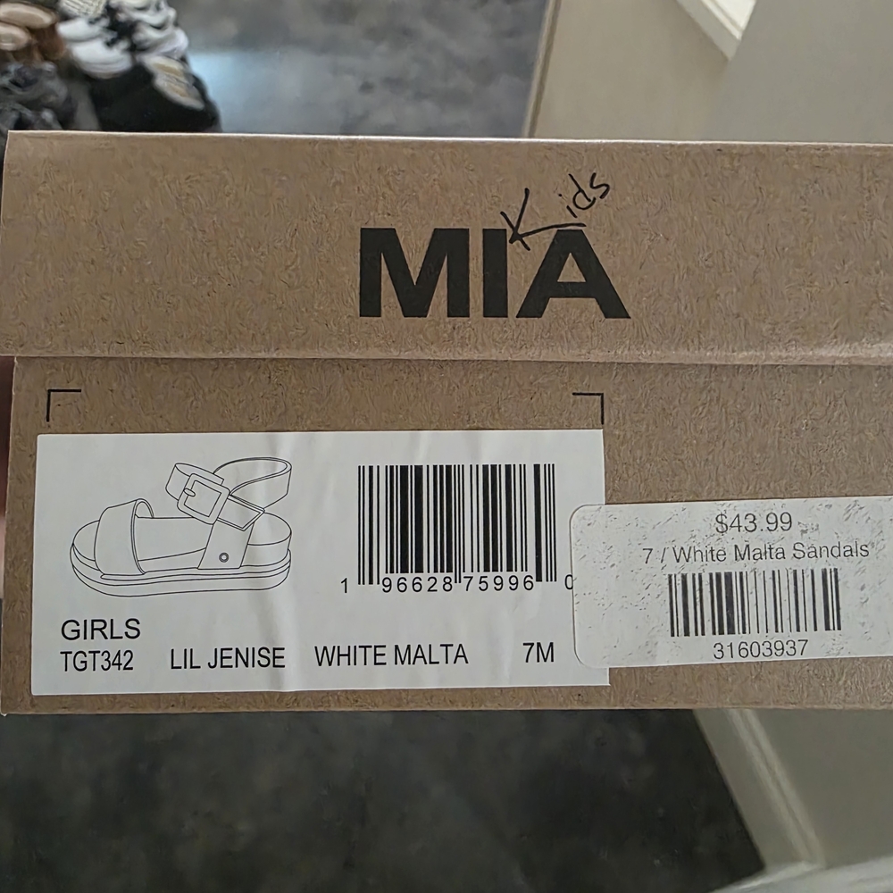 MIA Girls White Malta Sandals
